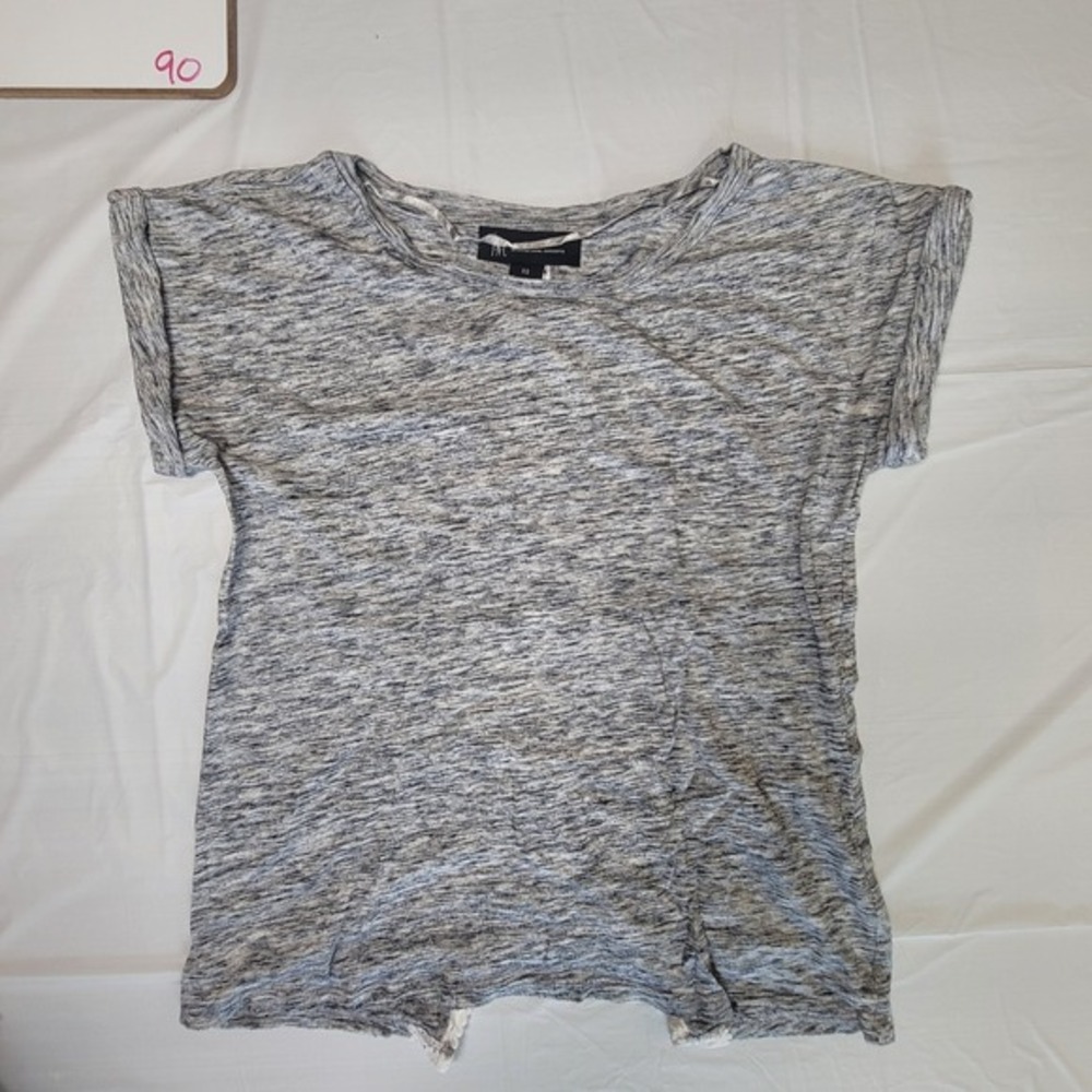 Woments International Concepts short sleeve blouse.  Gray/white trim.  Size‎ XS.